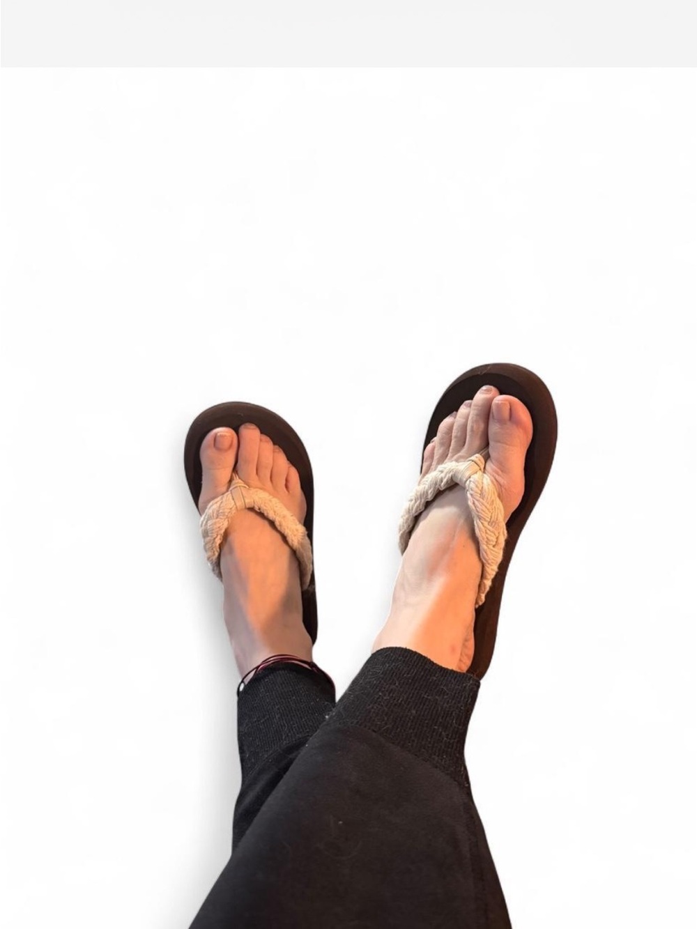 Rocket Dog Braided Rope Flip Flops in Beige and Dark Brown